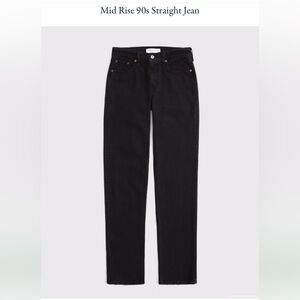 Abercrombie & Fitch Mid Rise 90s Straight Black Jeans